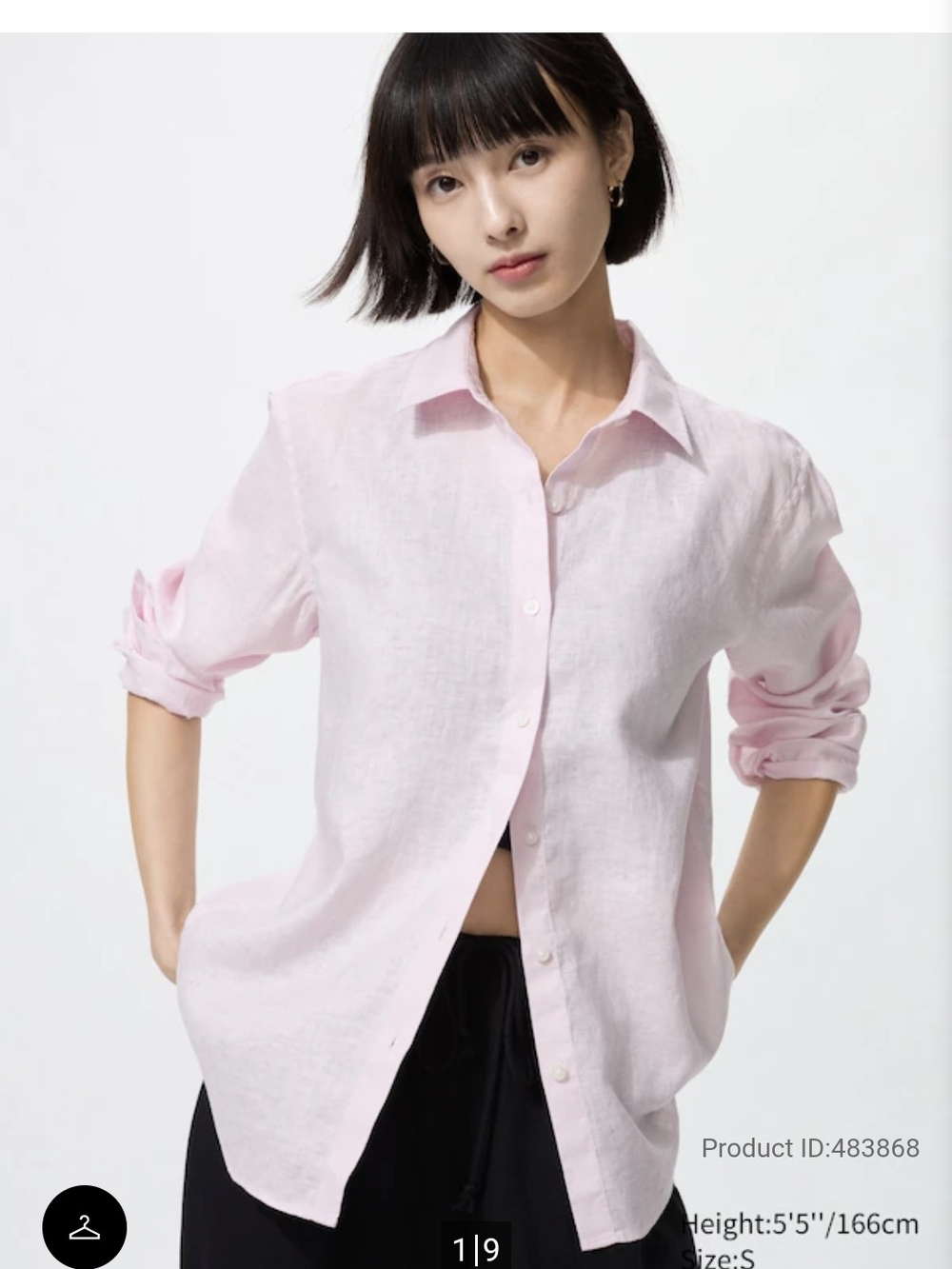 Uniqlo Pale Pink Linen Button-Down Shirt